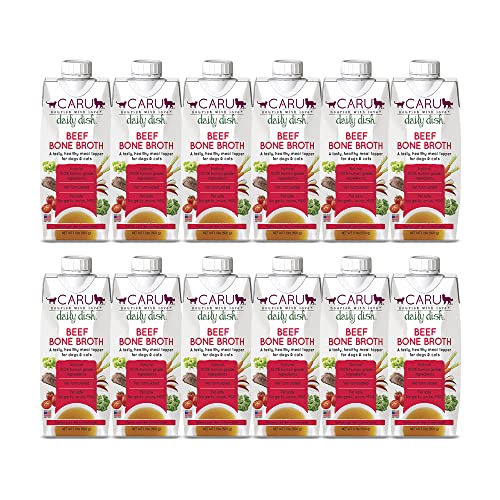 Caru - Daily Dish Beef Bone Broth - Meal Topper for Dogs & Cats - Supports Overall Pet Health -...