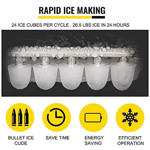 BuoQua 12 kg Eismaschine ABS 220 V Black Ice Cube Maker Maschine 26 Pfund Eismaschine Arbeitsplatte Eismaschine mit LCD… – Bild 3