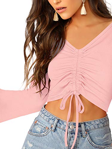 Image of AVINA Women Casual V-Neck Crop top