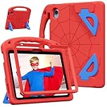 LKOOZO Kids Case for iPad (A16) 11th Generation 11 Inch 2025 / iPad 10th Generation 10.9 inch 2022, Shockproof Cover with Built-in Screen Protector (Red)