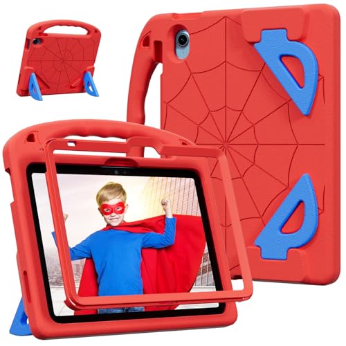 LKOOZO Kids Case for iPad (A16) 11th Generation 11 inch 2025 / iPad 10th Generation 10.9 inch 2022, Shockproof Cover with Built-in Screen Protector and Stand, Red