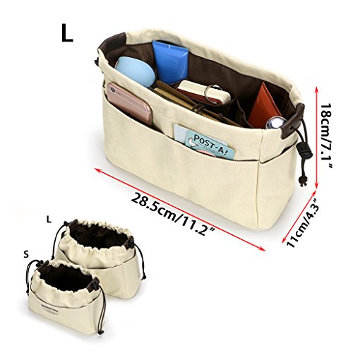 10 Pockets Bag Organiser, Felt Handbag Liner - Large