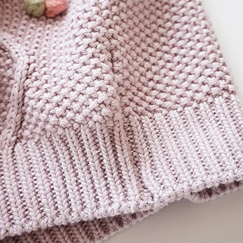 Chengchuang Toddler Baby Girls Knitted Cardigan Sweater Solid Pompom Long Sleeve Button Warm Jacket Outerwear Clothes #TOP3