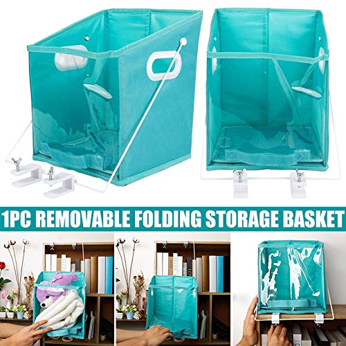 DOSEA Closet Caddy Clothes Organizer Pull Down Shelf Basket Rotatable Retrieve Foldable with Clear Window Carry for Bedroom