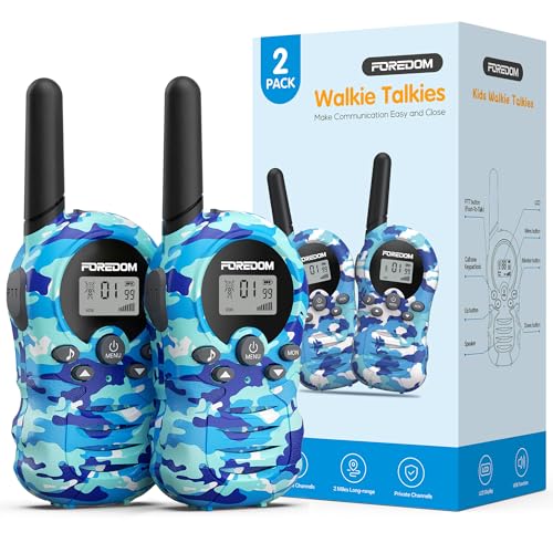 FOREDOM Walkie Talkies für Kinder Walkie Talkies Funkgeräte Set Spielzeug für Jungen & Mädchen 3-12 Jahre, Geschenke Outdoor-Abenteuer – 2er Set