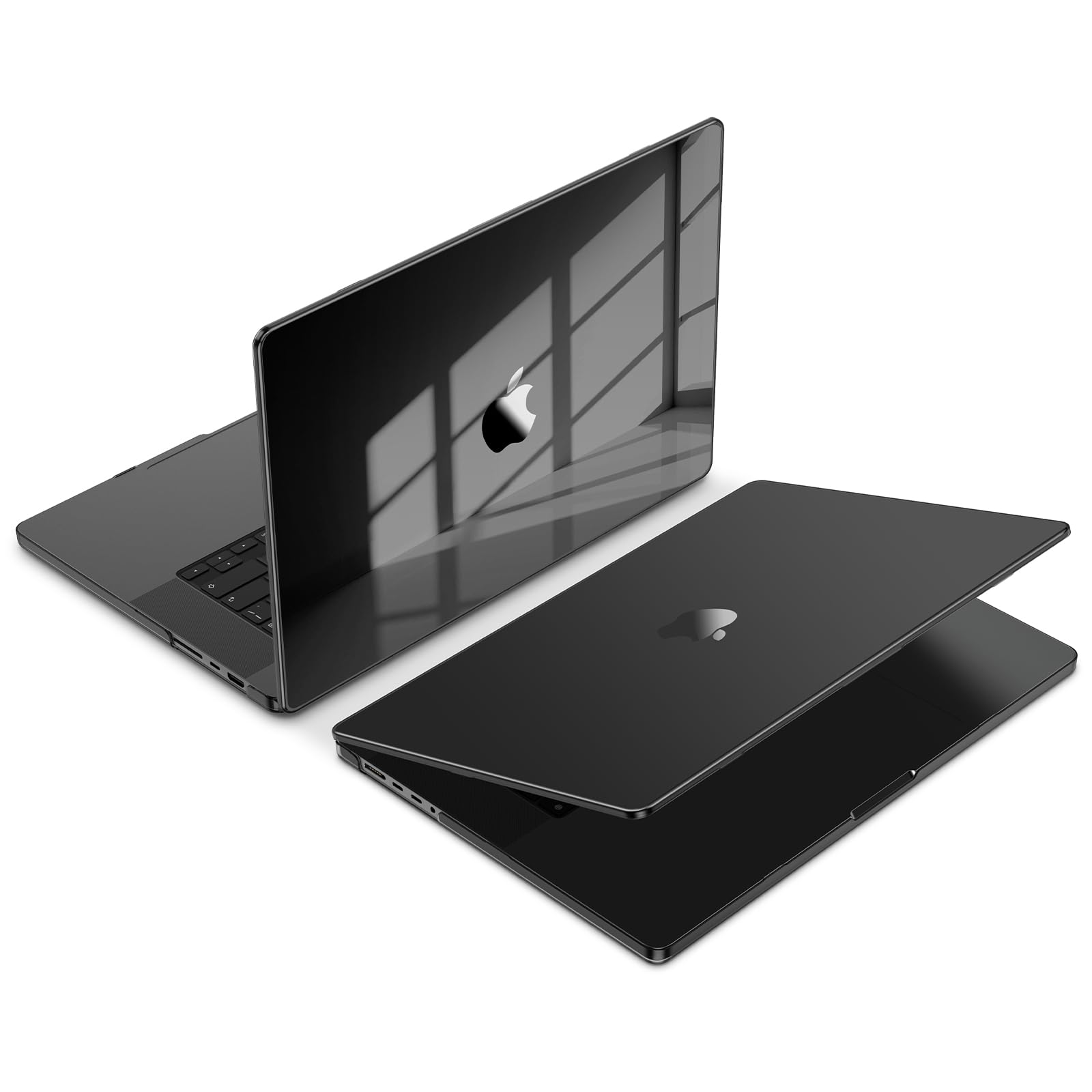 EooCoo Compatibile con Custodia MacBook Pro M5 M4 14 Pollici M3 M2 M1 Pro Max 2026-2021 (A3434 A3112 A3185 A3401 A2918 A2992 A2779 A2442) Cover Plastica Rigide - Nero Siderale Trasparente