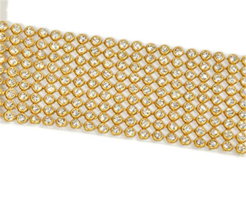 Andongnywell Women's Crystal Rhinestone Waist Belt Diamond Waist Belt for Dresses Sparkle Waistband Waist Chain (Gold D,One_Size)2