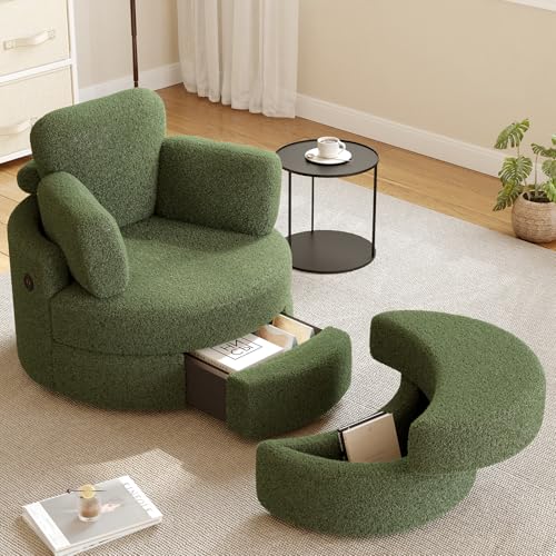 MEISSALIVVE Swivel Chair with Drawer