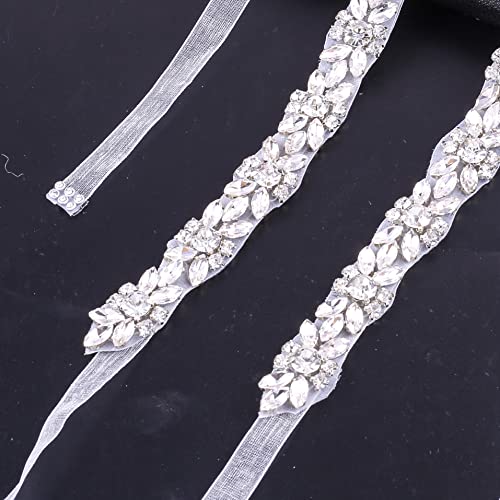 Bridal Belt Handmade Rhinestone Bridesmaid Sash Thin Crystal Wedding Belt For Formal Evening Gown3
