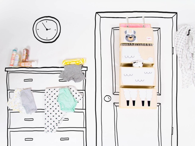 Organizer Appendibile Per Pannolini 3 Sprouts - Tasche Portaoggetti Per Fasciatoio - Design Lama - Foto 5