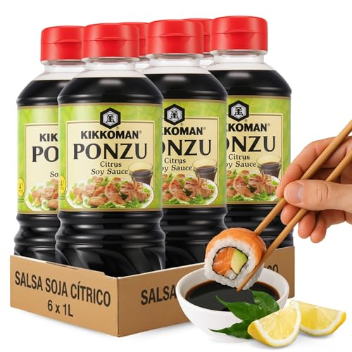 Salsa de soja cítrica Ponzu, Soja Japonesa, es ideal para marinar carnes, aderezar ensaladas, o como dip para sushi y sashimi, ngredientes son 100% naturales sin aditivos ni conservantes, 6000 ml