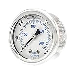 Liquid Filled Center Back Mount Pressure Gauge with 2