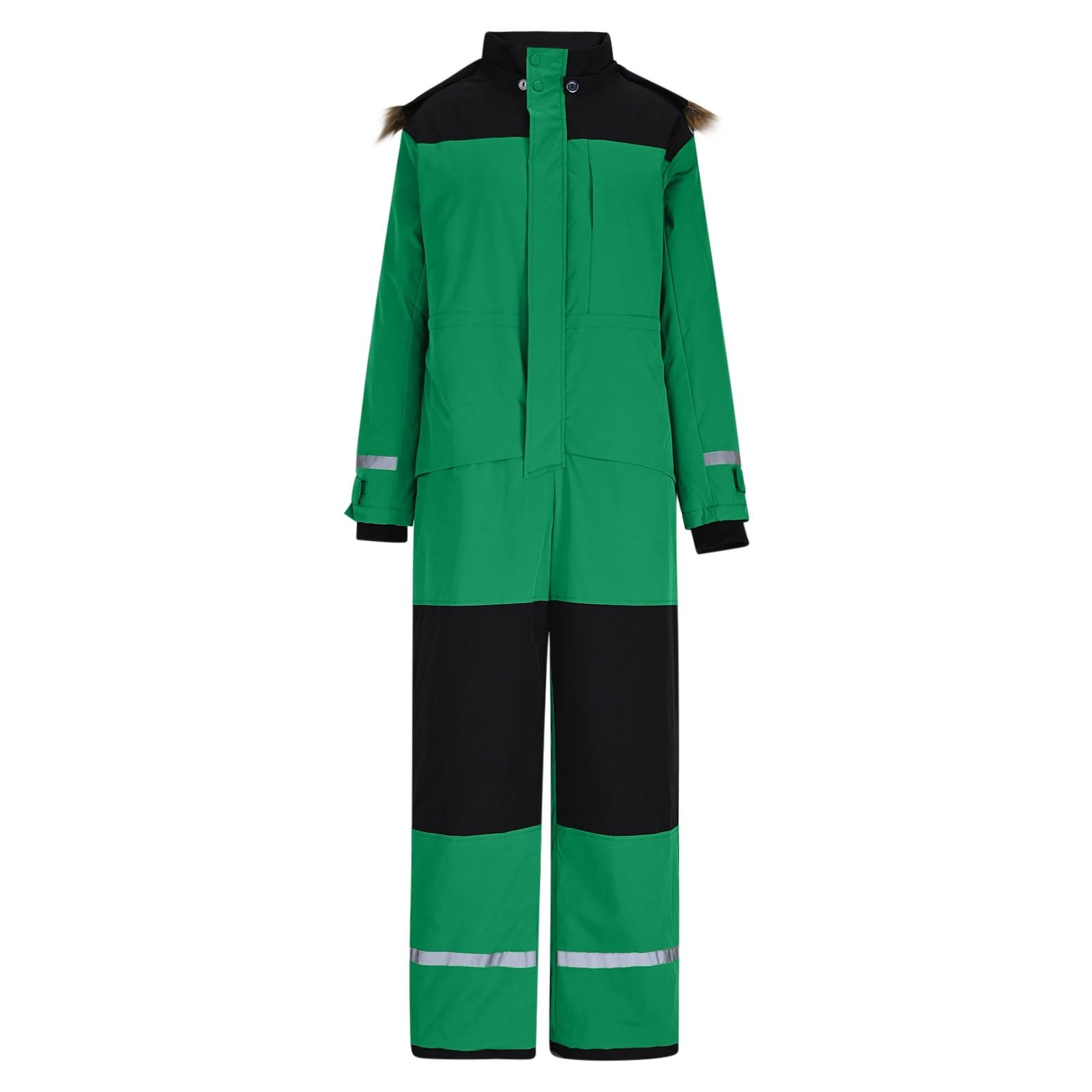Generisch Damen Skianzug Einteiler Schneeanzug Wasserdicht Winddicht Winter Warme Schnee Skifahre Outdoor Jumpsuit Langer Overall Mit Reflektierenden Streifen Schneemantel Reißverschlusstaschen