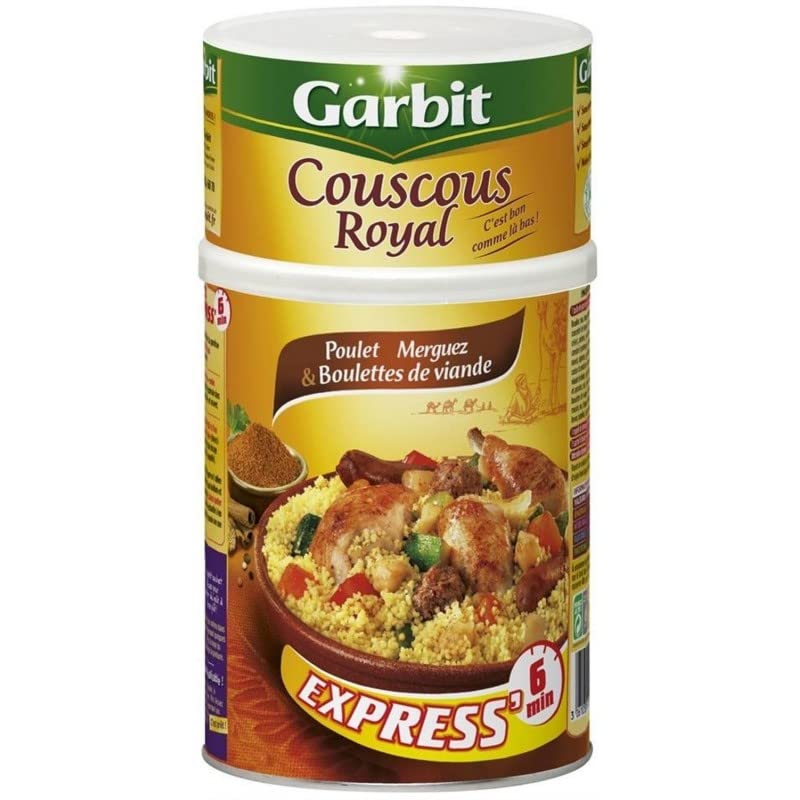 GARBIT - Couscous Royal Poulet, Merguez Et Boulettes De Viande 1250G - Lot De 3 - Livraison Gratuite
