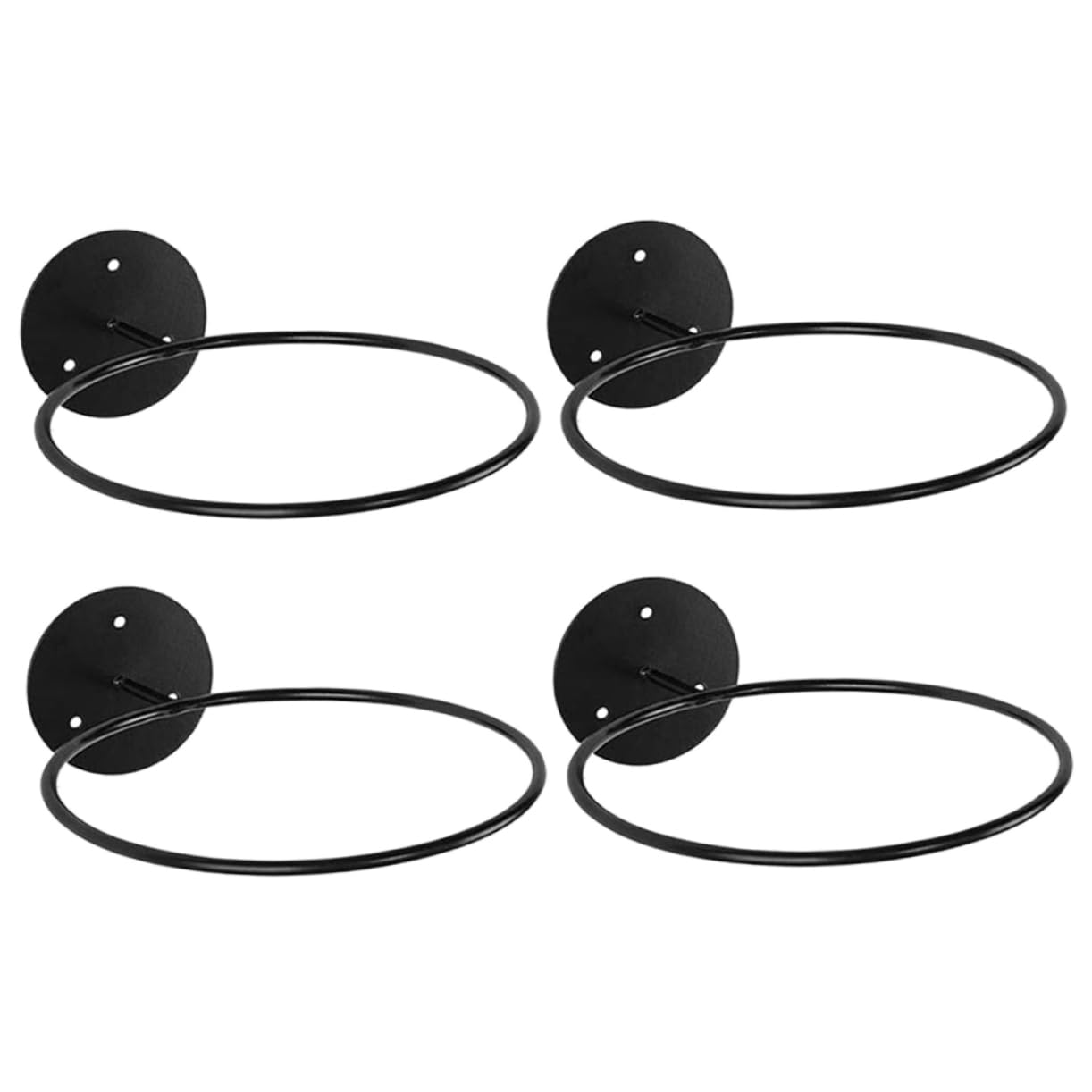 Yardwe 4pcs Wall Mounted Basketball Display Rack Durable Iron Ball Holder for Football Storage Easy Installation Space Saving Design for Home Organization