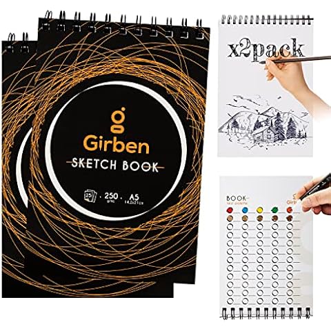 Girben 2 Sketchbook A5 para dibujos con hojas blancas Cover