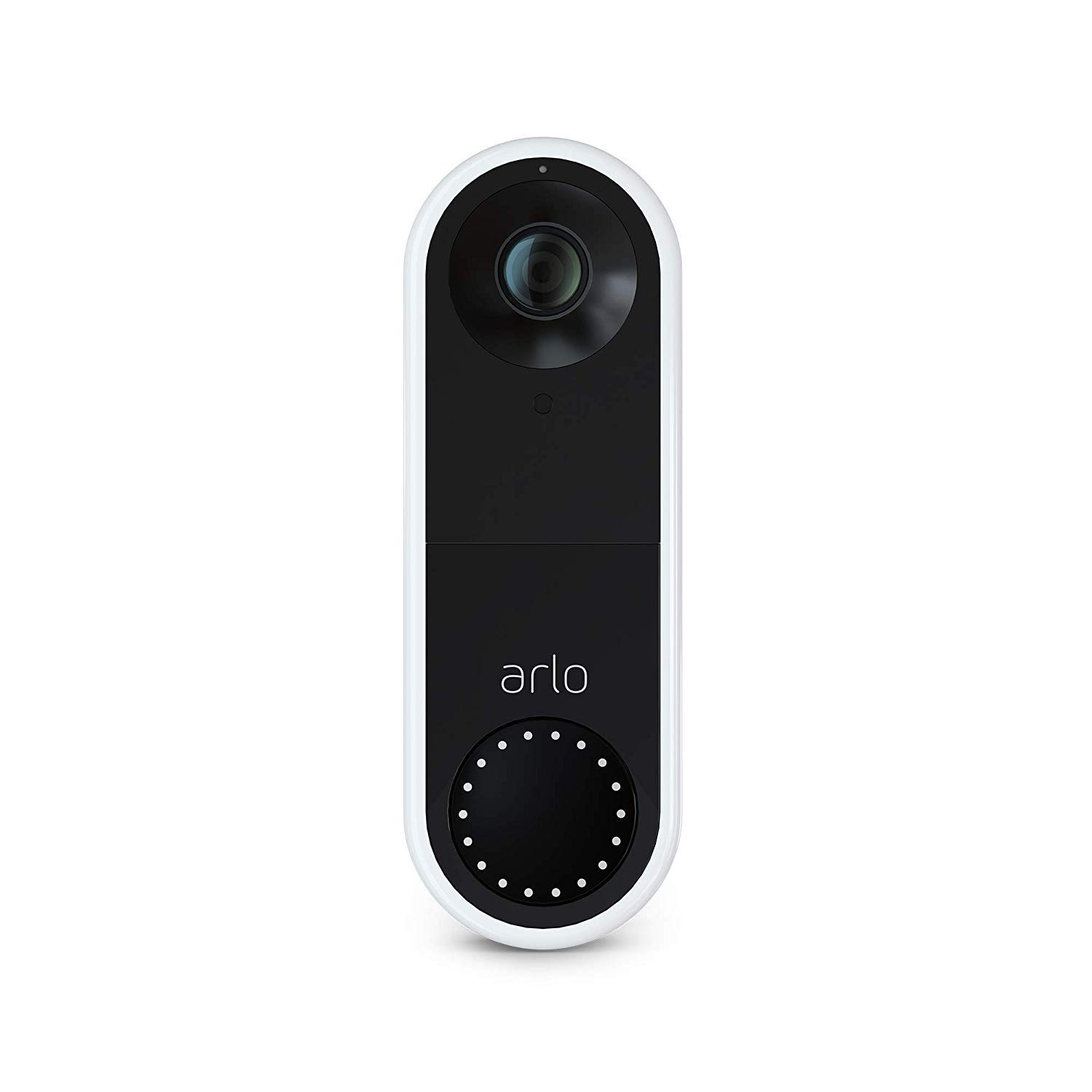 Arlo Essential Wired Video Doorbell - HD Video, 180° View, Night Vision, 2 Way Audio, Direct to Wi-Fi No Hub Needed, Wired, White – AVD1001 (Renewed)