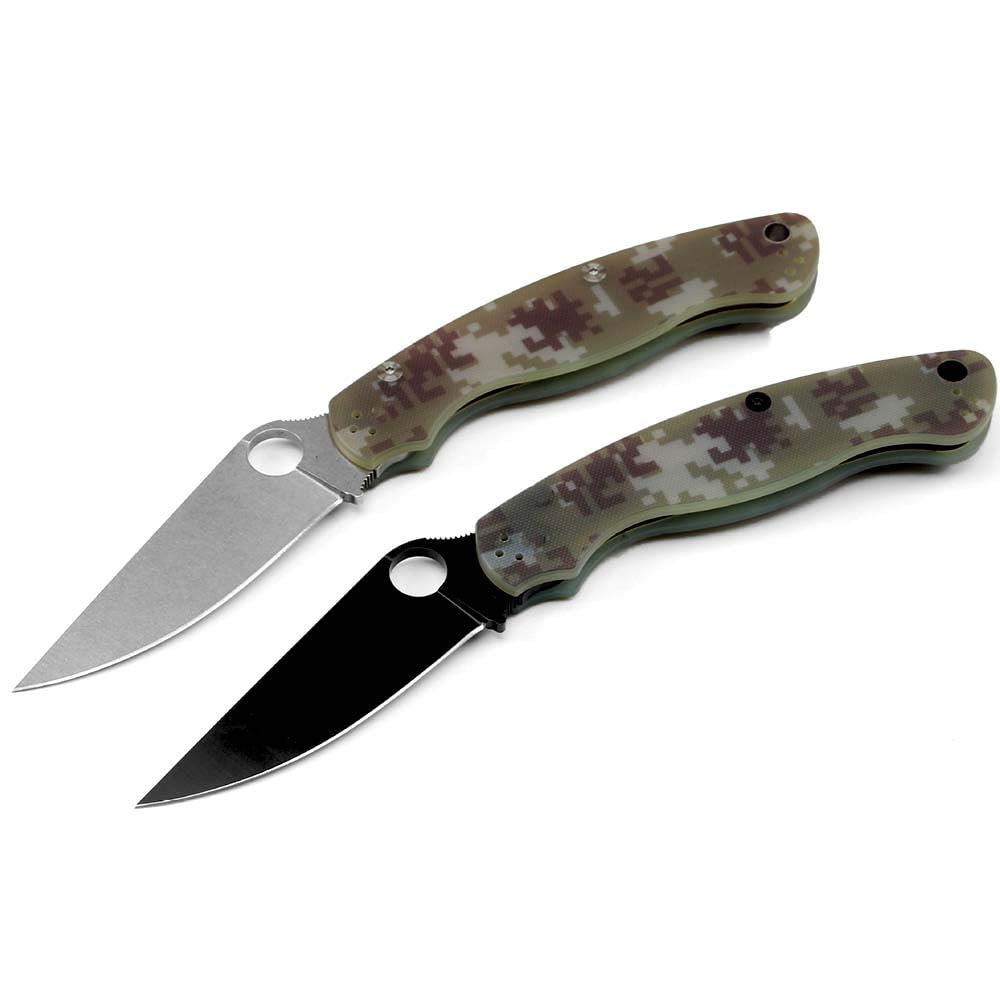 Klappmesser 8.3" scharfes Slim Taschenmesser aus stahl silber, Tarnung G10, Loch edelstahl klinge, Edc Outdoor Messer Survival, Jagdmesser tanto,Tragbare camping messer, Faltbar einhandmesser mit clip