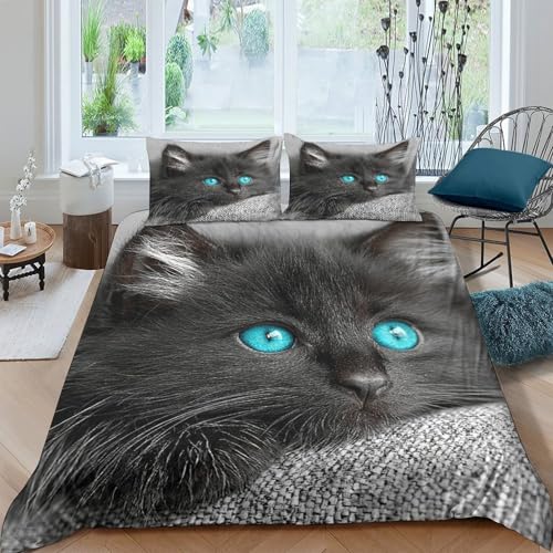 Housse de couette corbeaux noirs 200x200 parure de lit microfibre 3D - 4