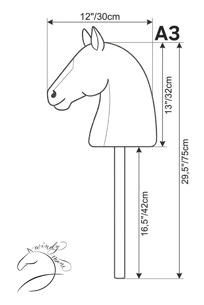 Hobby Horse Haflinger – Caballo A3 para niños desmontable y melena larga