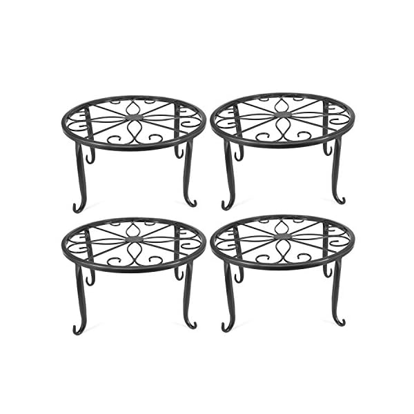 ANQIA 4PCS Indoor Metal Plant Stand Flower Pot Stand,Set of 4 Iron Plant Stands