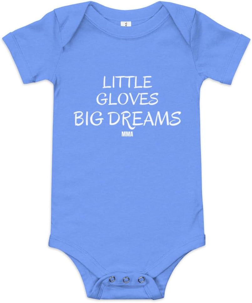 MMA little gloves Baby short sleeve one piece blue