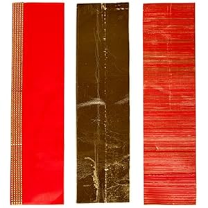 Pracht Creatives Hobby 7074-20245 Verzierwachsplatten Mix rot / gold, 3 halbe Wachsplatten, ca. 200 x 50 x 0,5 mm und…