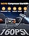16 in 1 7000A Starthilfe Powerbank für Pkw mit Kompressor 160PSI, 27000mAh Auto Starthilfe für All Benziner und 12.0L Diesel, Starthilfe mit 800 Lumen 4 Modi Licht, Nothammer und Notfall Werkzeugset