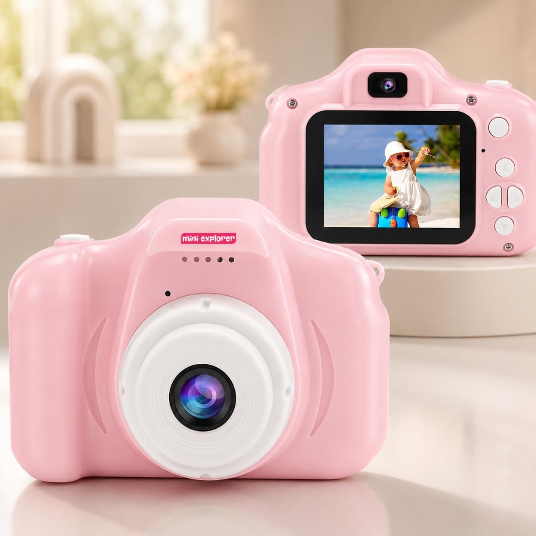MiniExplorer Mini Camera for Kids 3.0MP 1080P HD Video Digital Camera with 2-Inch Screen, USB Rechargeable Camera for Photo, Supports 32GB SD Card, Toys for Boys & Girls 7-14 Years - Pink — Amazon image 8