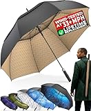 TUMELLA Golf Umbrella 62 Inch Windproof, Extra Large Auto Open, Double Canopy, Heavy Duty Rain Protection for Golf, Sports & Family Use, Wind Resistant & Tested 33+ MPH