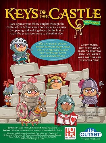 Miniatura 2 de Keys to the Castle - Incluye 54 cartas y 40 azulejos para construir un castillo para que tú y tus compañeros caballeros corran hasta la línea de
