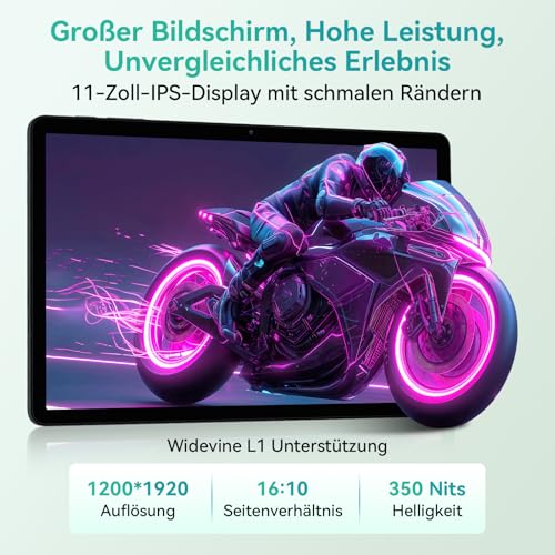 KINGRID Android 16 Tablet 11 Zoll mit Tastatur, 24GB RAM+128GB ROM/2TB TF – Ansicht 6