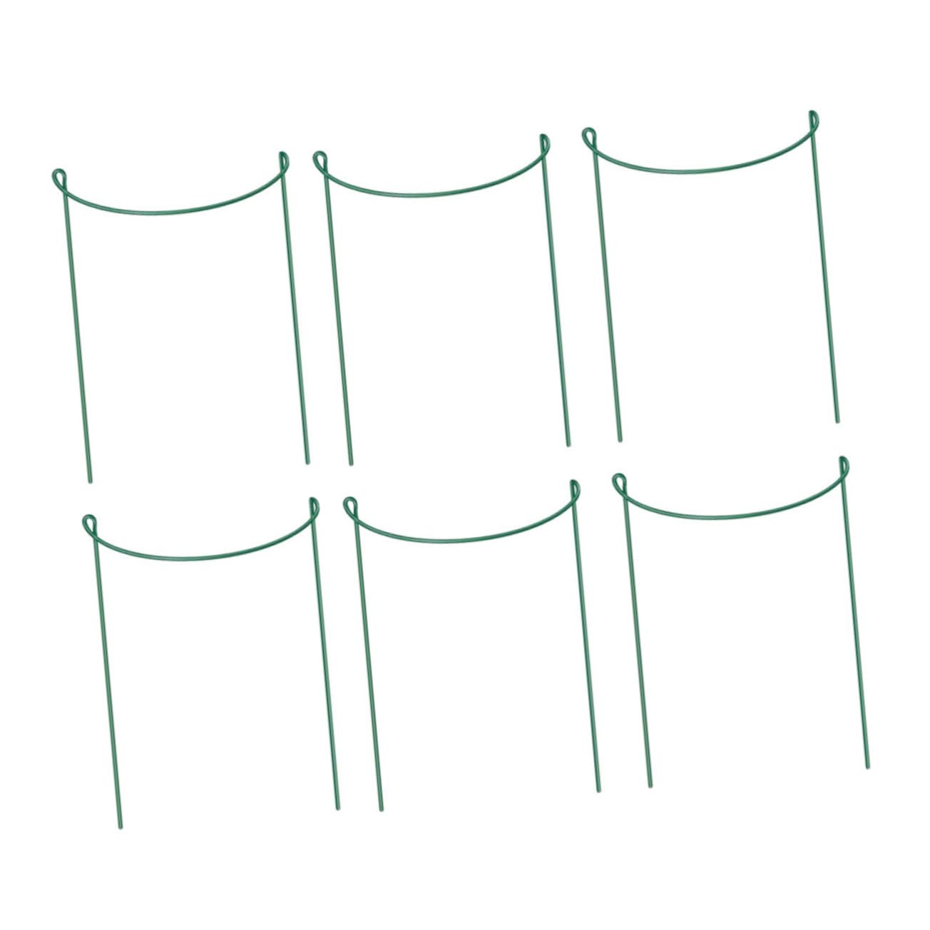 POPETPOP Tuteurs Demi-Ronds Réutilisables en Fer Vert Lot de 6 Soutien Vertical pour Plantes Grimpantes au Jardin