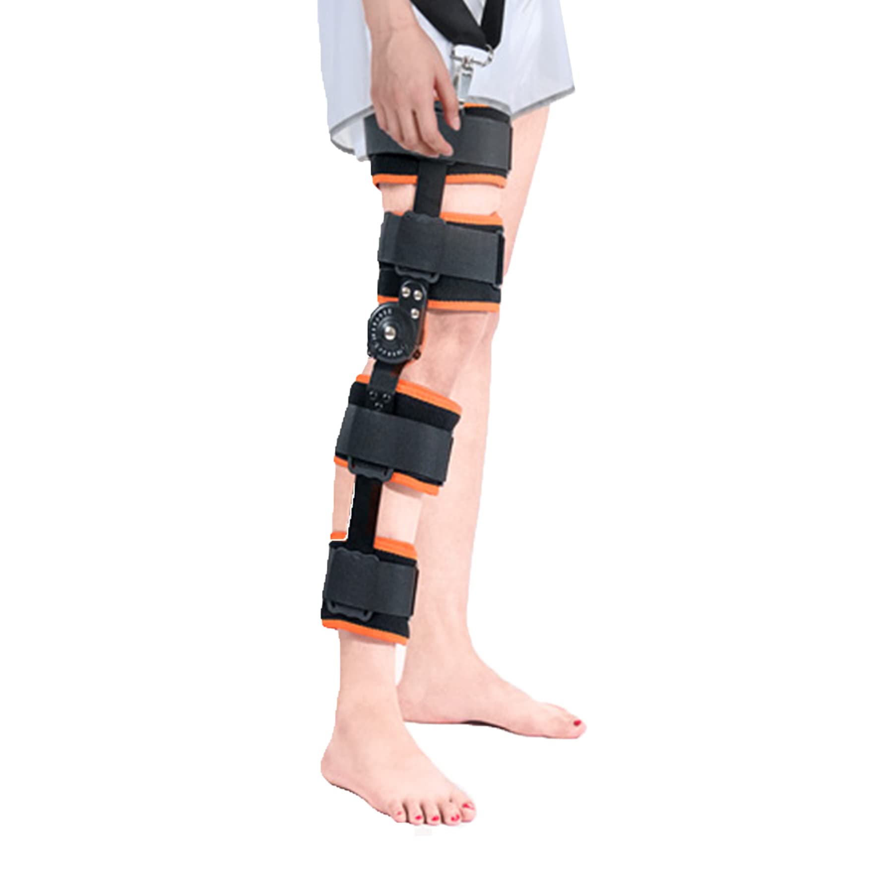 Ginocchiera Post-operatoria Stabilizzatore della Gamba Rom Regolabile Recupero Immobilizzazione Dopo L'intervento Chirurgico Protezione Ortopedica Medica Tutore Immobilizzatore,Right
