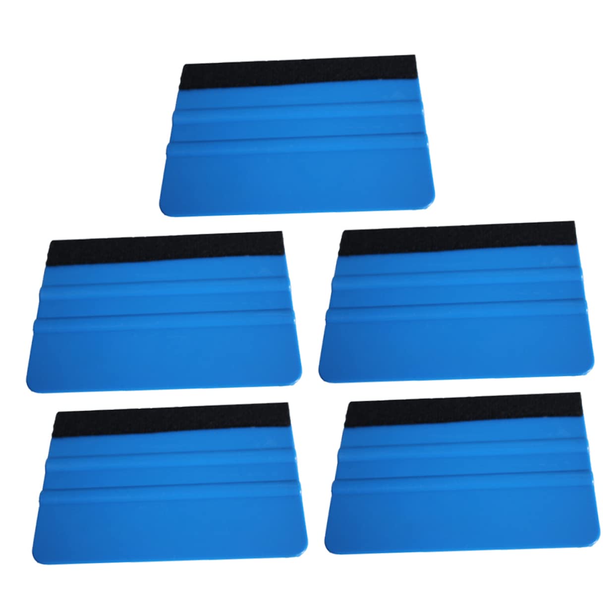 COSMEVIVI 5pcs Plastic Felt Squeegee Tool for Car Window Film Auto Decal Scraper Non-damaging Felt Edge for Easy Application Car Gadget for Film Wrapping
