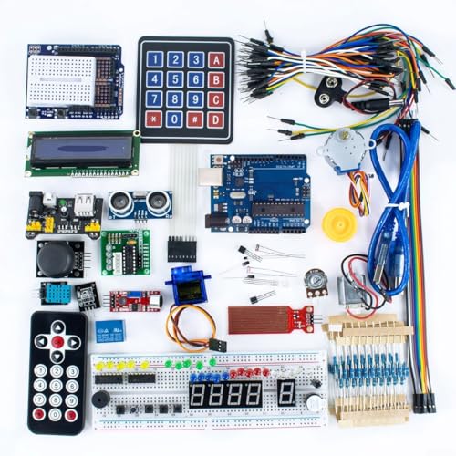 Kit de iniciación para Arduino, R3 juego de aprendizaje súper completo con RFID para actualización electrónica proyecto de bricolaje para principiantes, estudiantes, pasatiempos (UNO-Pro)