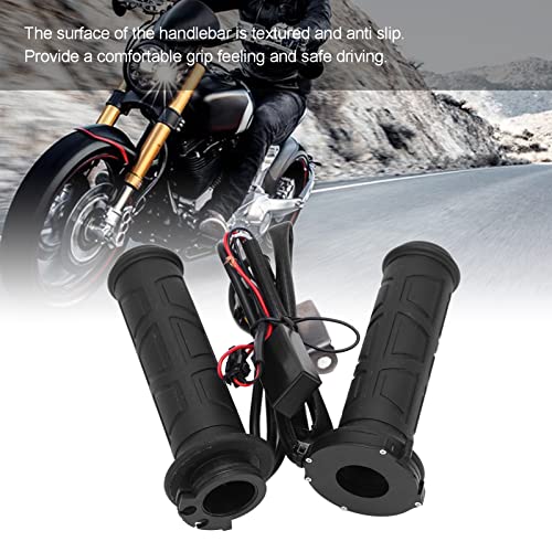 Puños calefactables moto con control inteligente de temperatura para manillar negro de 22mm 6