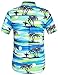 Hawaiian Shirt for Men, Flamingo Shirt, Tropical Shirts for Men Summer Short Sleeve Button Down (Large, Blue)