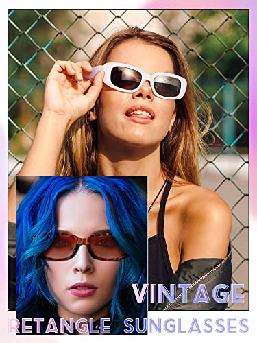 24 Pairs Rectangle y2k Sunglasses Small Square Retro for Women Men Neon Vintage Rectangular Narrow Sun Glasses Y2k Eyewear, 12 Styles4