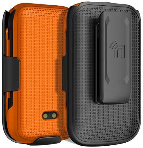 Holster Combo for Sonim XP3plus 4G Flip Phone Case with Belt Clip - Orange - image 3