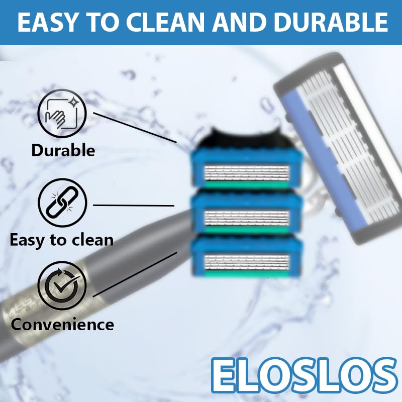 36 Blades Replacement Parts for GL-Fusion 5 Style Razors (Blue-Green), Wet Razors Men's Blades Value Packs