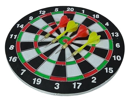 jakhaniyahub Professional Double Sided Dart Board Set, 12 Inch, with 6 Darts, Indoor Outdoor Sports Game for Adults and Kids 1