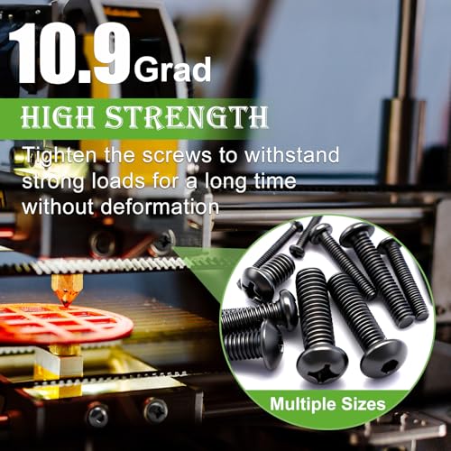 mxuteuk 2040PCS Metric Screws Nuts and Bolts Assortment Kit,Metric Machine Screws and Nuts,M2 M3 M4 M5 M6 Black Hex Socket Button Head & Cross Slotted Round Head Screw Nut and Bolts Kit