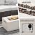 SUNBURY Outdoor Propane Fire Pit Coffee Table, 42 Inch Rectangular Firepit Table w Wind Guard, 40,000 BTU Spotted White Concrete Patio Gas Heater Fire Table w Free Waterproof Cover, Lava Rocks