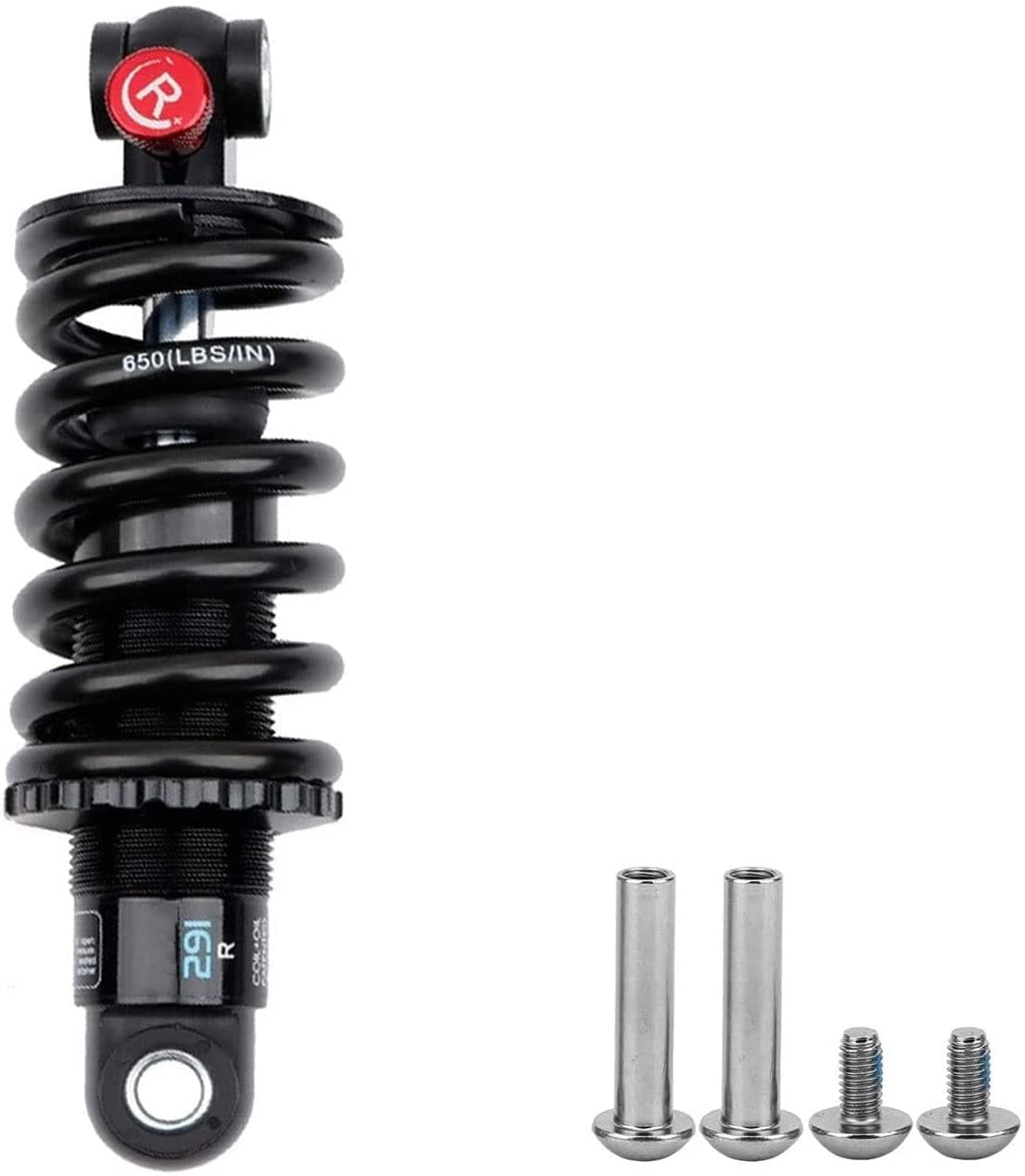 Amortiguador Amortiguador Trasero for Patinete eléctrico, Resorte helicoidal, suspensión con Hardware de buje, 125mm, 150mm, 165mm y 190mm(1000 Lbs-150mm)