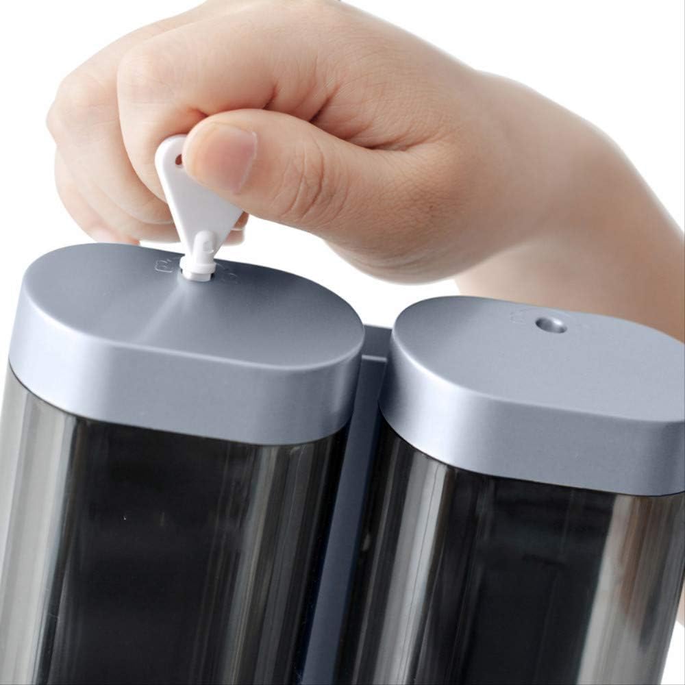 Dispenser di Sapone per Montaggio a Parete Shampoo Dispensers Doccia Gel detersivo Bottiglia Senza Odore di plastica Accessori per Il Bagno per la Cucina dell'hotel Doppio Bianco