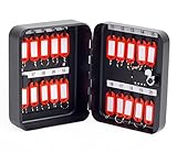 OfficeForce® Schlüsselkasten mit Zahlenschloss/Schlüsselschrank, Modell Tresor für 20 Schlüssel, Wandmontage, schwarz (20090)