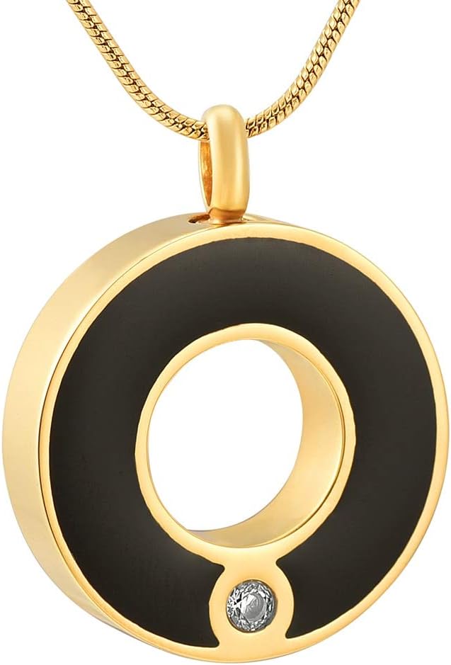 Circle Urn Pendant Necklace Memorial Ash Keepsake Pendant Necklace for Pet/Human Ash Container