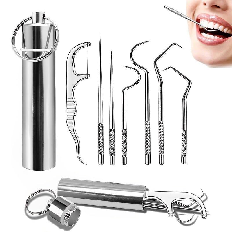 7-in-1 Teeth Cleaning Tool Kit, Dental Hygiene Instruments, Professional Oral Care Maintenance