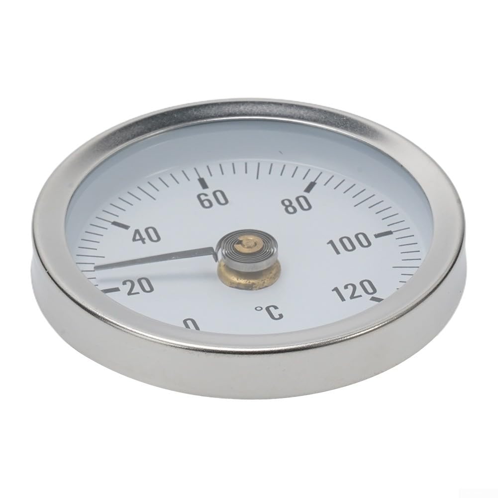 Morsetti a molla Termometro industriale a quadrante con clip a molla, for una misurazione accurata della temperatura di riscaldamento, termometro a molla bimetallico da 63 mm con clip a molla for tubi